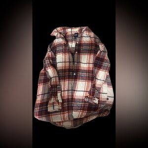 White, Blue, Red Tartan Design Flannel from Gap.